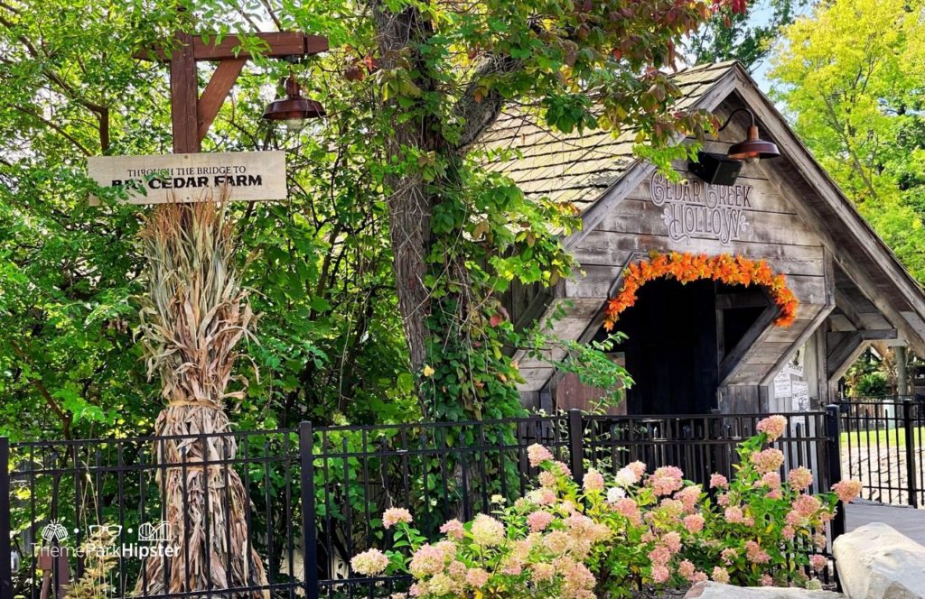 Cedar Point Amusement Park Ohio Frontier Town Cedar Creek Hollow bridge. Keep reading to learn more about how to do Cedar Point in one day.