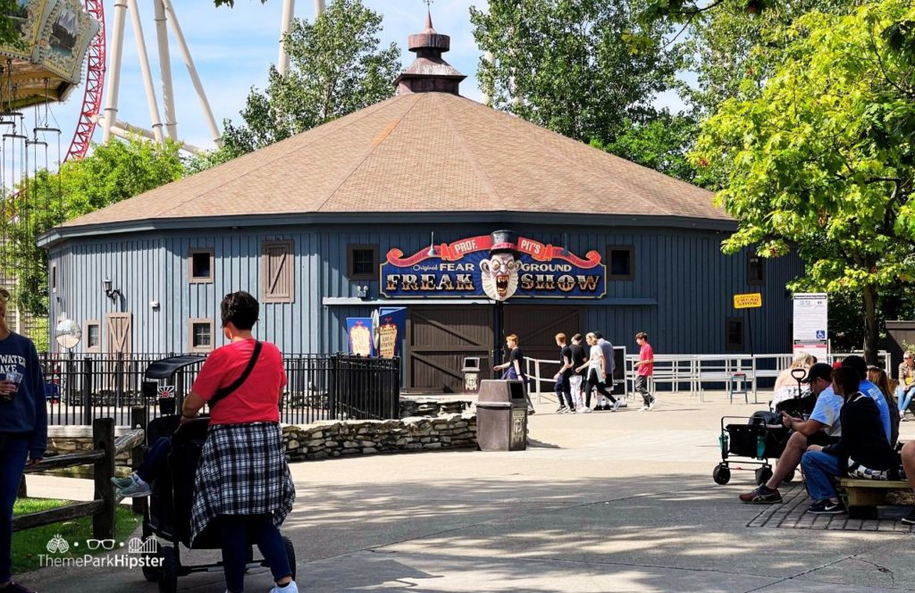 Cedar Point Amusement Park Ohio Frontier Town Halloweekends Professor Pit's Fear Ground Freak Show House