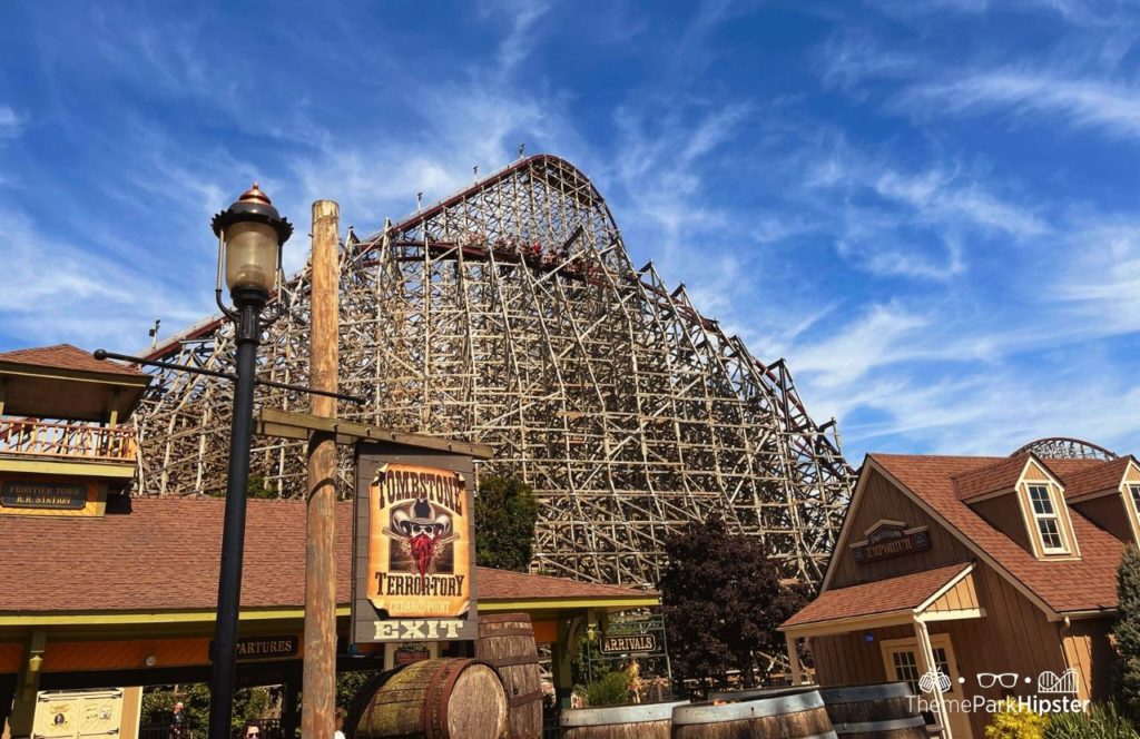 Cedar Point Amusement Park Ohio Frontier Town Steel Vengeance Roller Coaster Tombstone Terror Tory in Halloweekends. One of the best rides at Cedar Point.