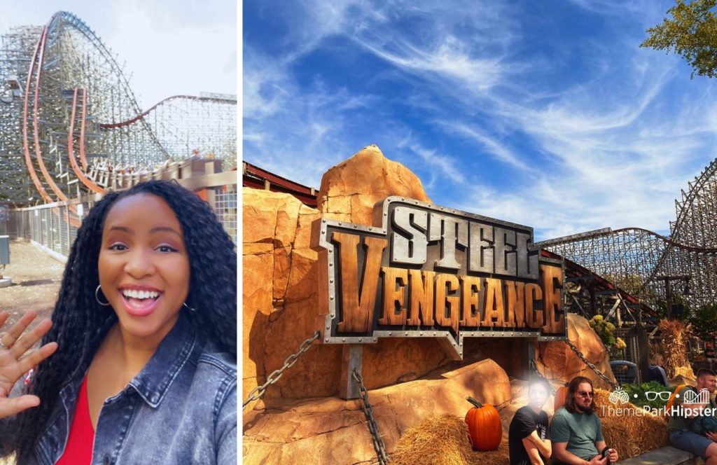 Cedar Point Amusement Park Ohio Frontier Town Steel Vengeance Roller Coaster with NikkyJ. Keep reading to see who wins in the Iron Gwazi vs Steel Vengeance battle!