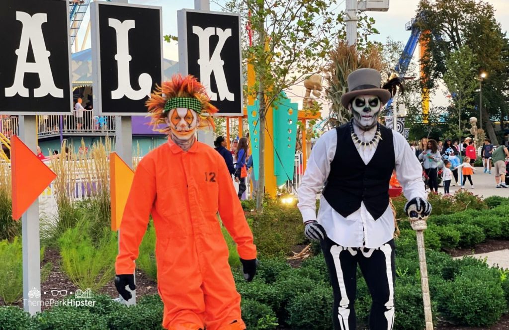 Cedar Point Amusement Park Ohio Halloweekends Scare Actors on the boardwalk bonewalk