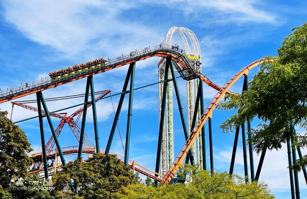 Cedar Point Amusement Park Ohio Rougarou Roller Coaster and Power Tower