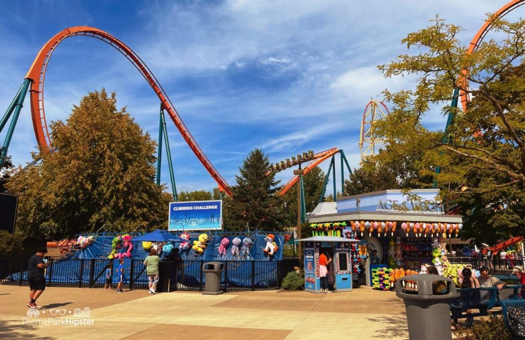 Cedar Point Amusement Park Ohio Rougarou Roller Coaster and Top Thrill 2 with Games