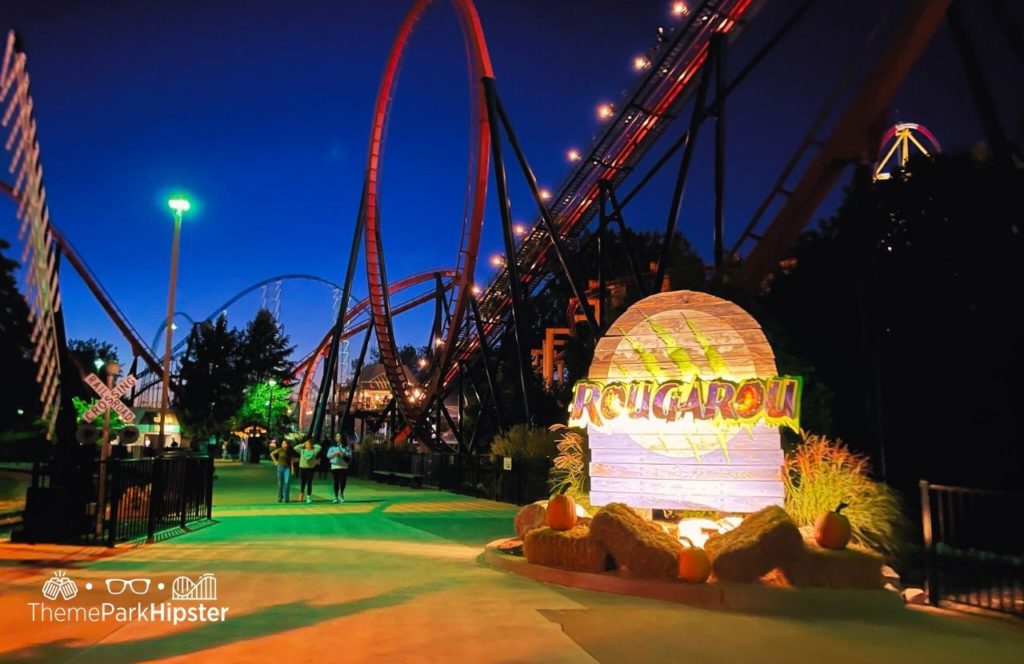 Cedar Point Ohio Amusement Park Halloweekens at Night with Rougarou Roller Coaster