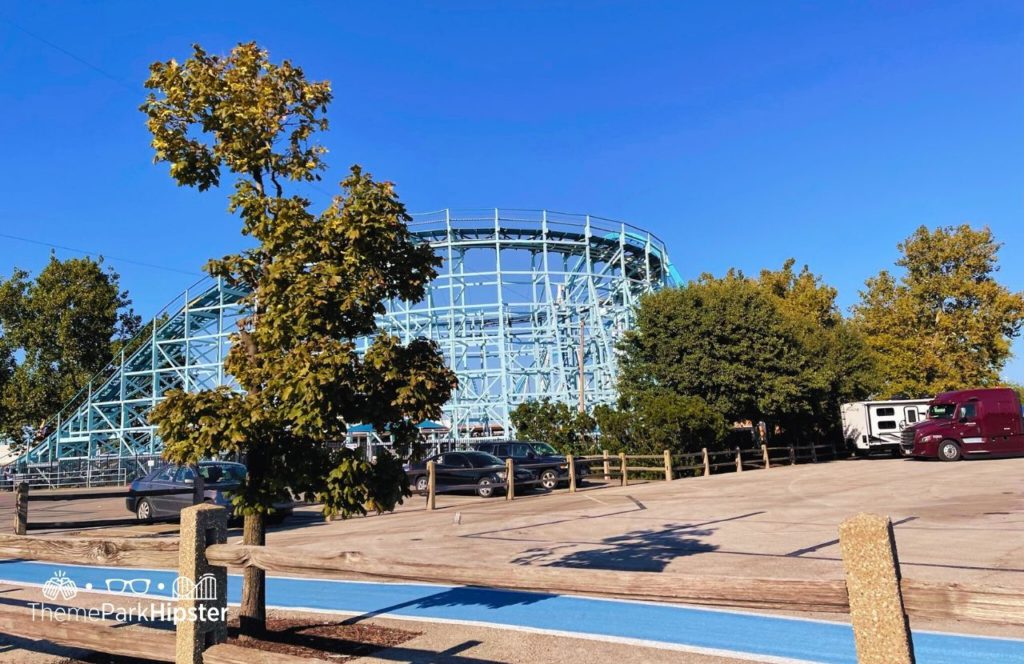 Cedar Point Ohio Amusement Park Parking Lot Blue Streak Roller Coaster