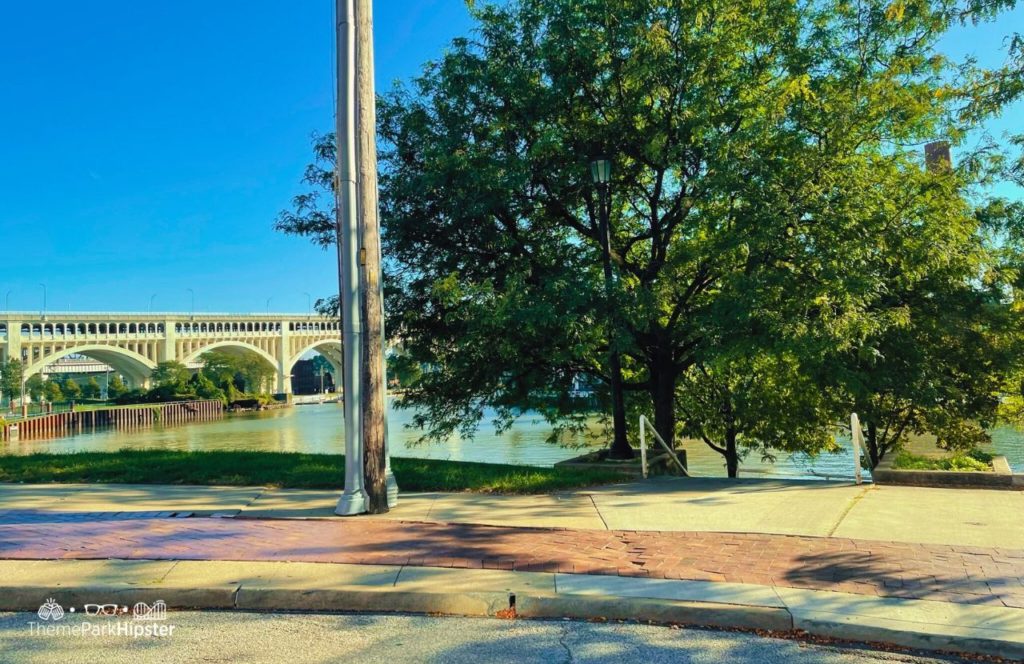 One of the best things to do in Cleveland, Ohio Downtown The Flats Area bridge with water