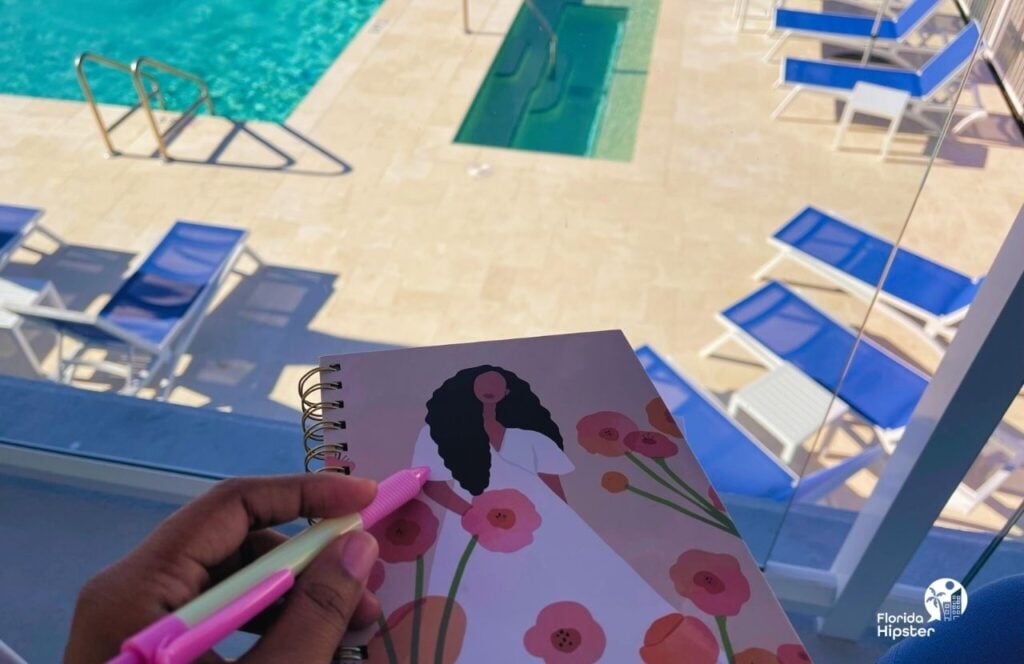 Treasure Island Beach, Florida Ocean Club Resort Pool Area with Journal