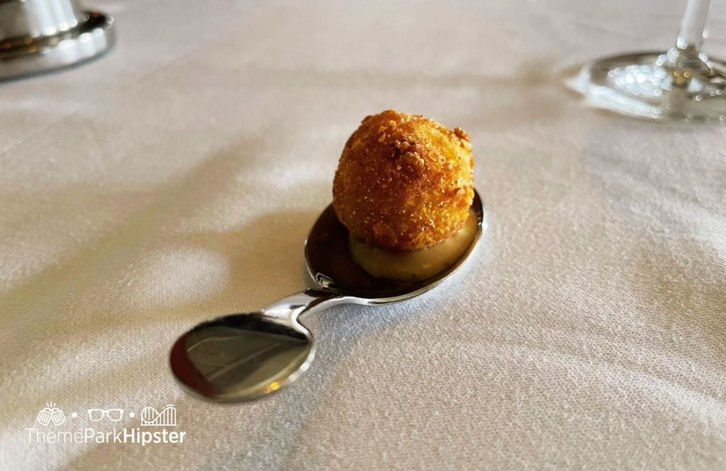 Amuse Bouche Bull and Bear Steakhouse Orlando at Waldorf Astoria Hotel Bonnet Creek Hilton Signia Hotel at Disney World. Keep reading to find out all you need to know about eating at Bull & Bear Waldorf Astoria Orlando.