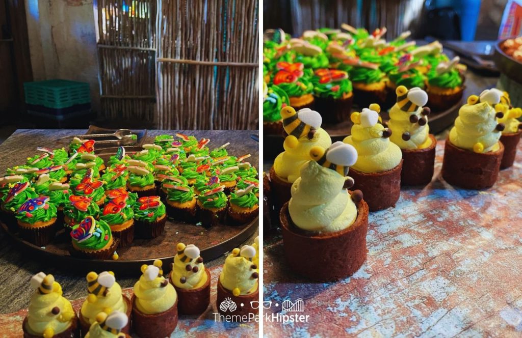 Tusker House Restaurant Buffet Food cupcake dessert Disney Animal Kingdom Theme Park for Earth Day.