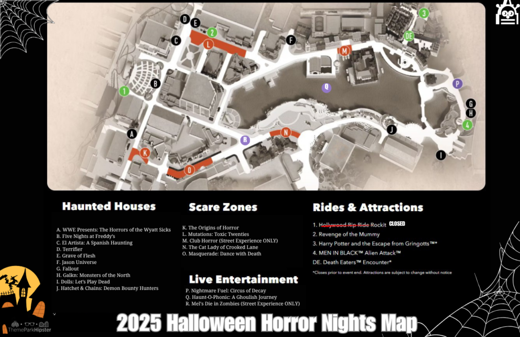 2025 Halloween Horror Nights Map HHN 34