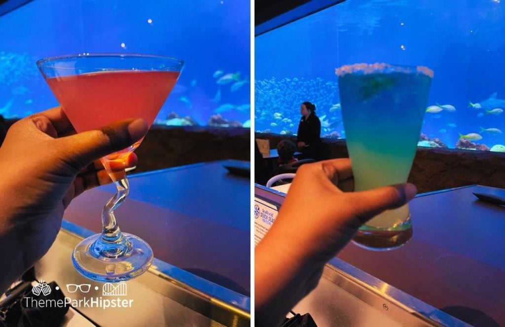 SeaWorld Orlando Guide for Adults at the Sharks Underwater Grill Cosmo and Margarita Cocktails