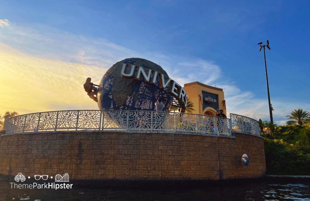 Globe view from Ferry Boats at Universal Orlando Resort. Keep reading to get the perfect 5-day Universal Orlando itinerary.