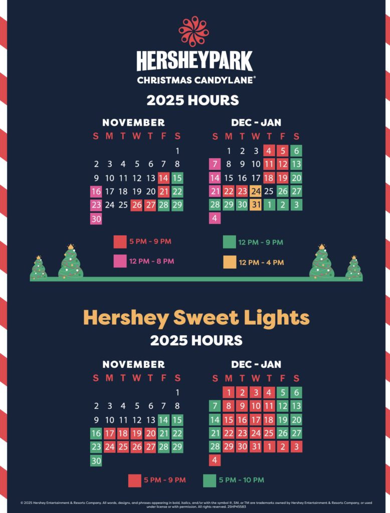 Hersheypark Christmas Candyland Hours 2025