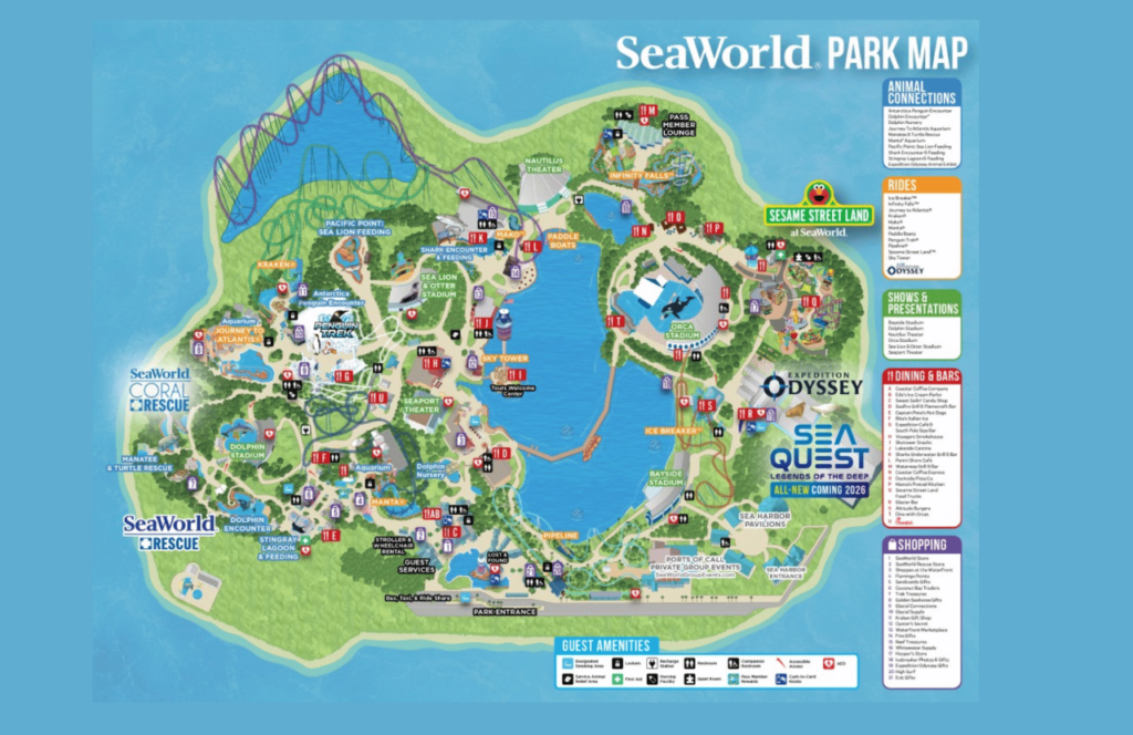 2026 SeaWorld Orlando Map