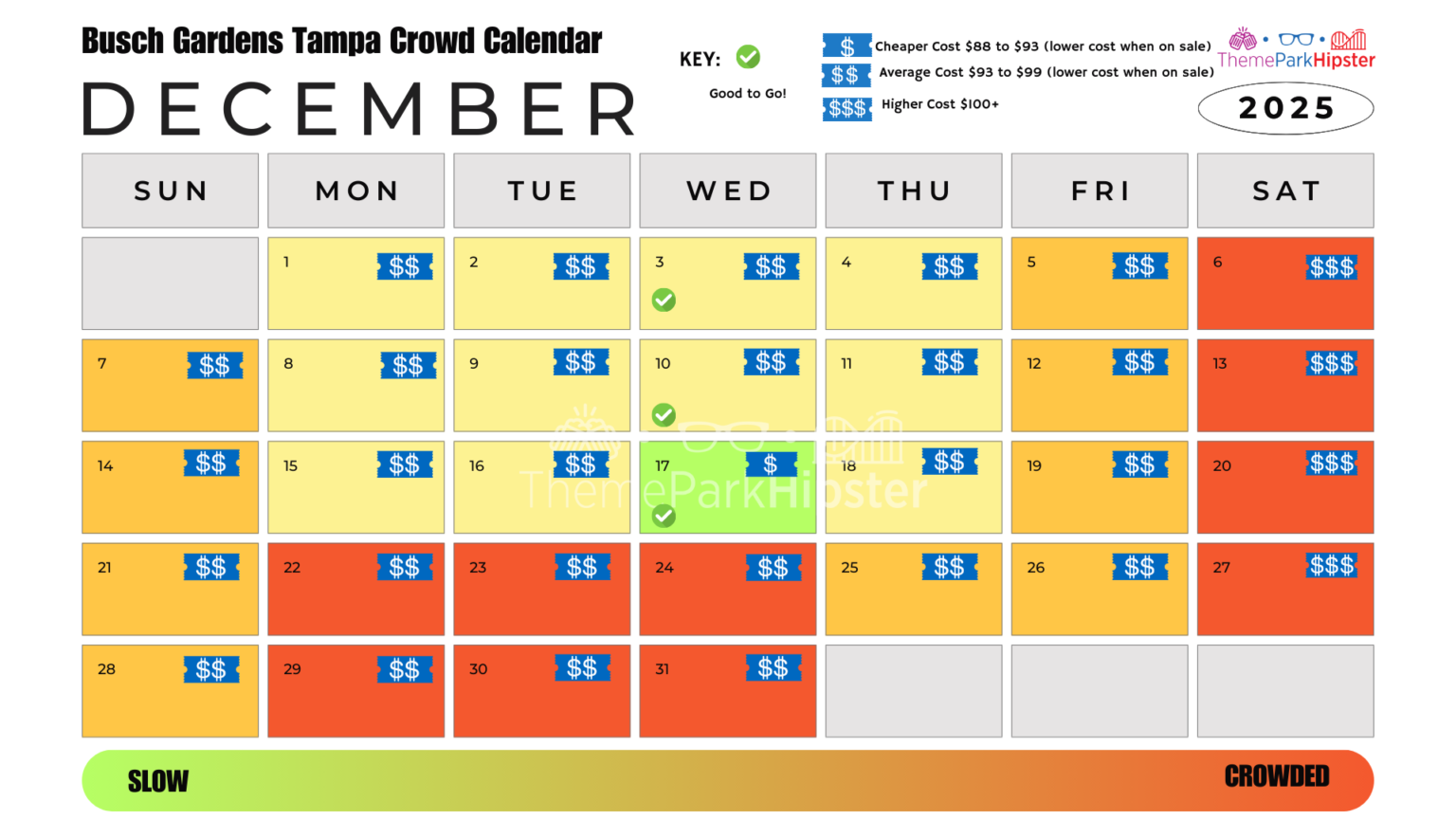 2025 Busch Gardens Tampa Crowd Calendar AVOID THE BUSY DAYS! ThemeParkHipster