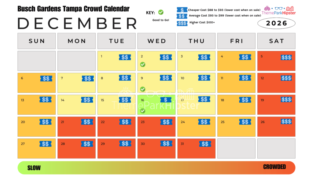 December 2026 Busch Gardens Tampa Crowd Calendar Best Days to Go