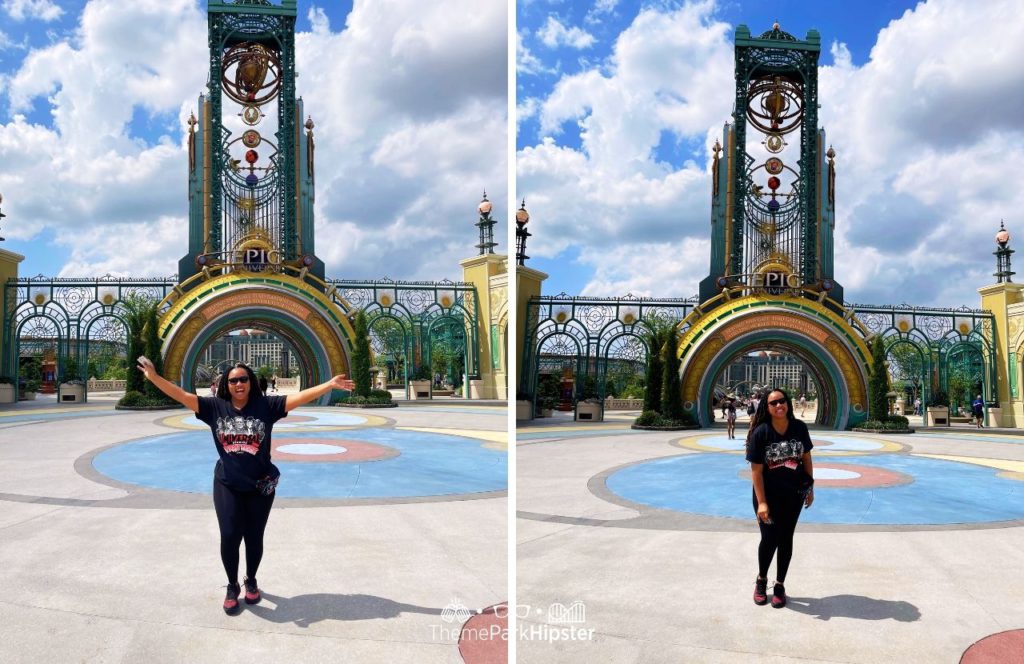 Entrance Gate with NikkyJ Universal Epic Universe Theme Park Orlando