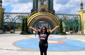 Entrance Gate with NikkyJ Universal Epic Universe Theme Park Orlando