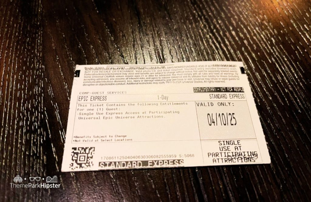 Express Pass at Universal Epic Universe Theme Park Orlando