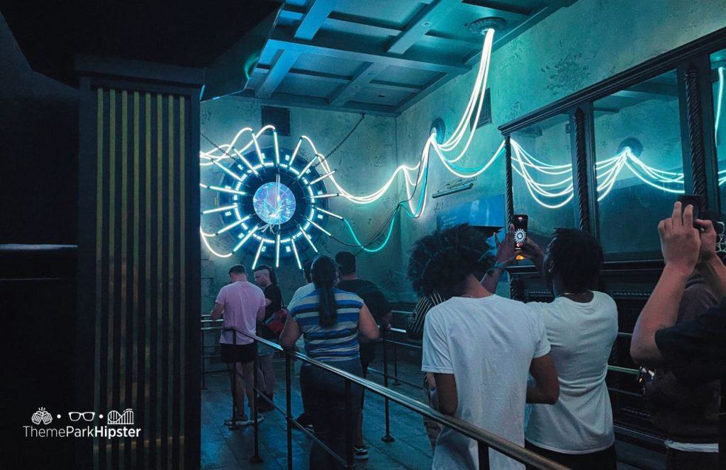 Monsters Unchained_ The Frankenstein Experiment Ride Queue in Dark Universe Universal Epic Universe Theme Park Orlando. Keep reading to learn more about Universal Epic Universe in Orlando.