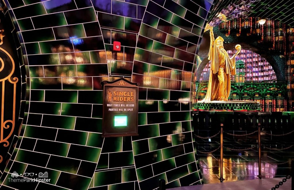 The Wizarding World of Harry Potter Battle at the Ministry of Magic Ride Queue Universal Epic Universe Theme Park Orlando
