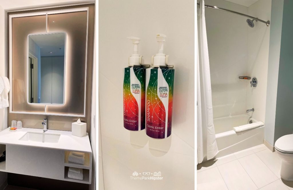 Universal Orlando Terra Luna Hotel Resort 2 bedroom Queen Room bathroom shampoo and conditioner