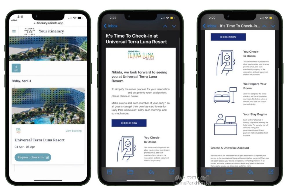 Universal Orlando Terra Luna Hotel Resort Mobile Check In