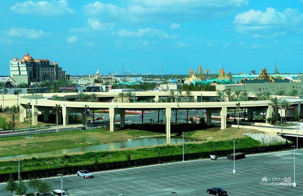 Universal Orlando Terra Luna Hotel Resort Parking Lot overlooking Epic Universe