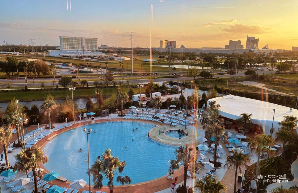 Universal Orlando Terra Luna Hotel Resort Pool Area at Sunset