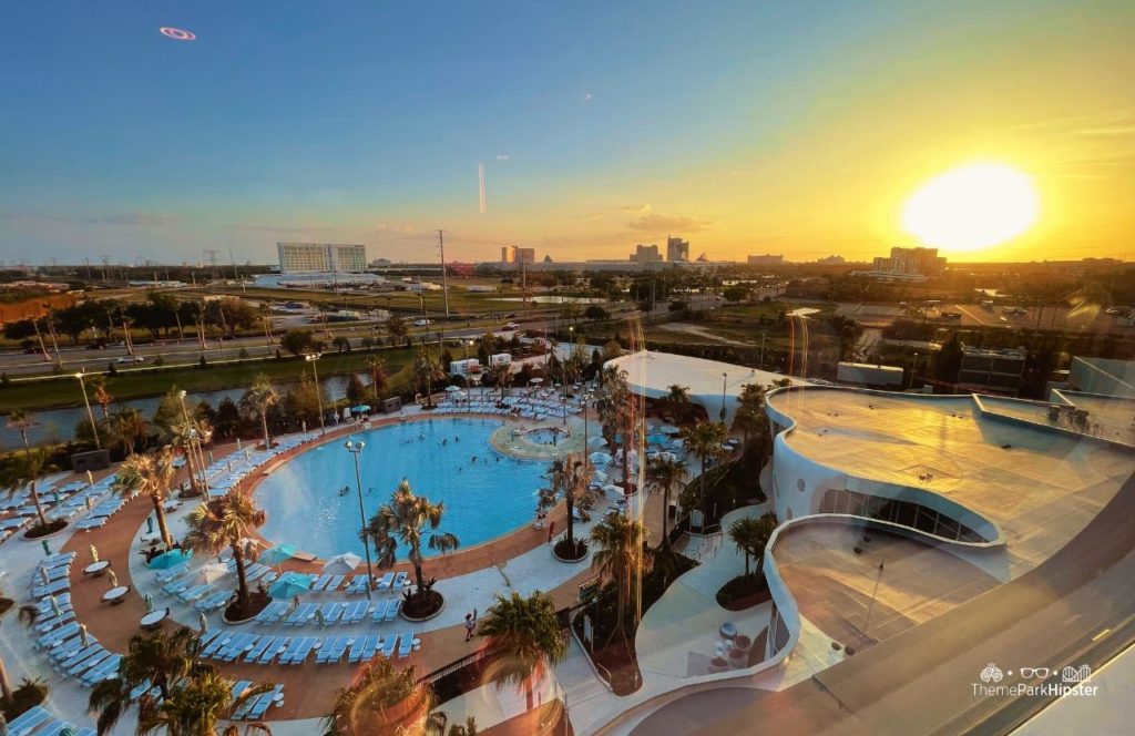 Universal Orlando Terra Luna Hotel Resort Pool Area at Sunset 