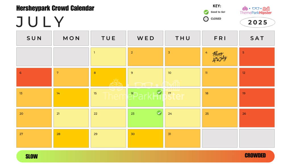 Hersheypark Crowd Calendar July 2025