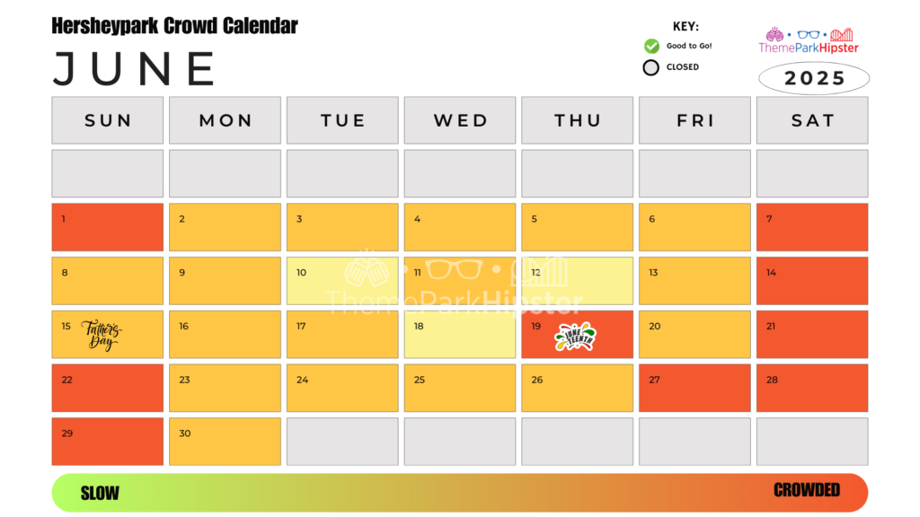 Hersheypark Crowd Calendar June 2025