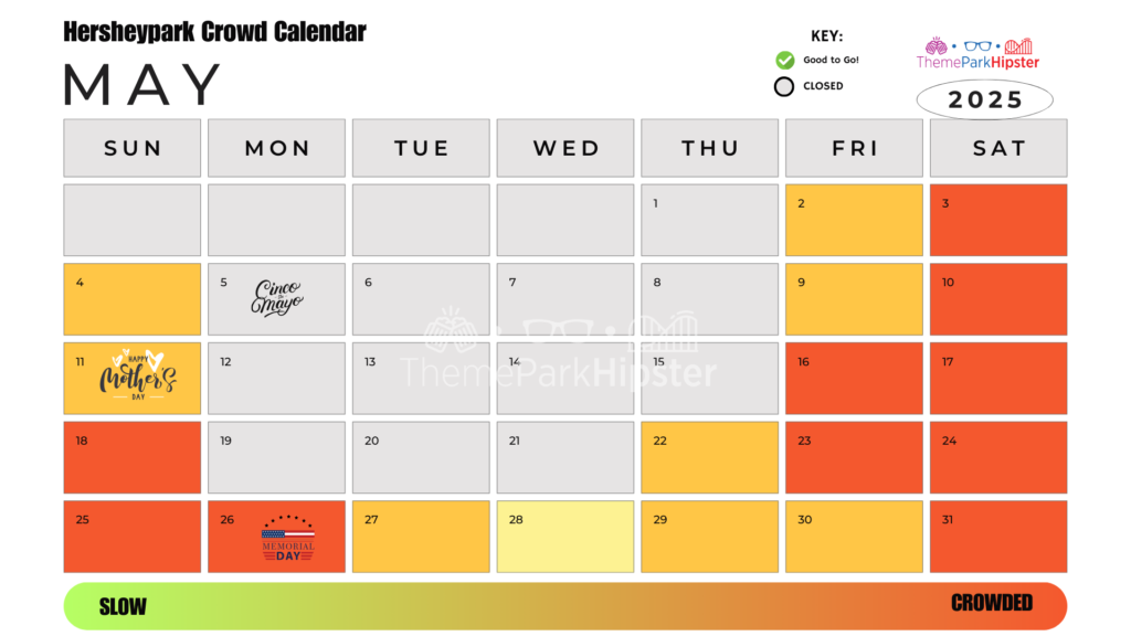 Hersheypark Crowd Calendar May 2025
