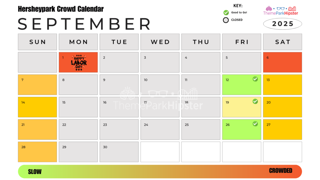 Hersheypark Crowd Calendar September 2025