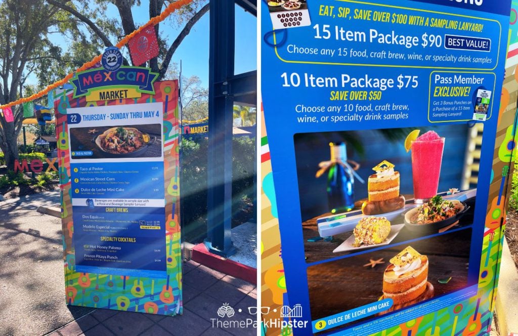 SeaWorld Orlando Theme Park Seven Seas Food Festival Mexican Market Menu