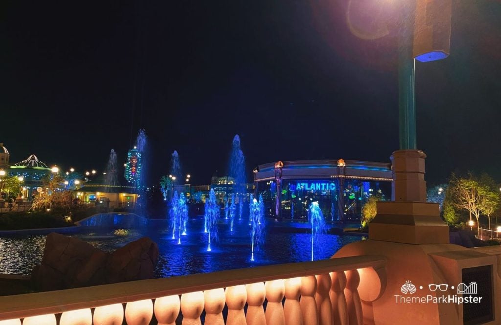 Universal Epic Universe Theme Park Celestial Park at Night Atlantic Restaurant