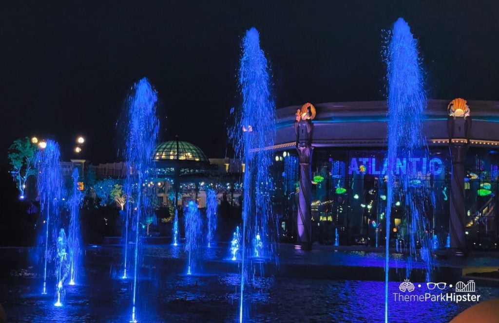Universal Epic Universe Theme Park Celestial Park at Night Atlantic Restaurant