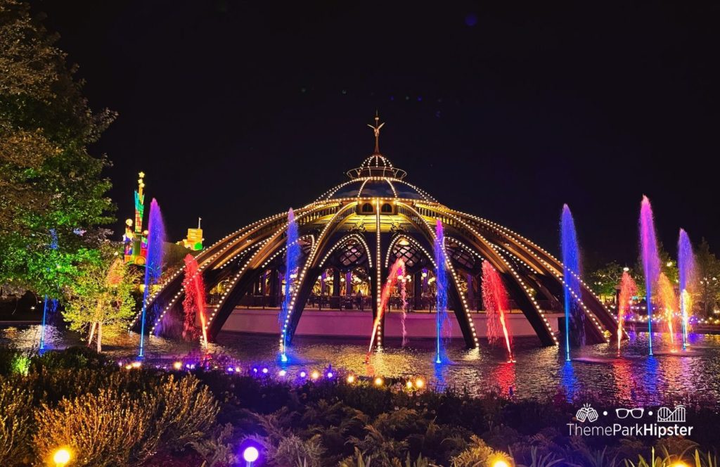 One of the best rides at Universal Epic Universe Theme Park Celestial Park at Night Constellation Carousel Fountain Show