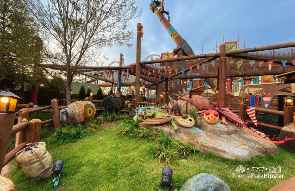 One of the best rides at Universal Epic Universe Theme Park How to Train Your Dragon Isle of Berk Dragon Racer’s Rally