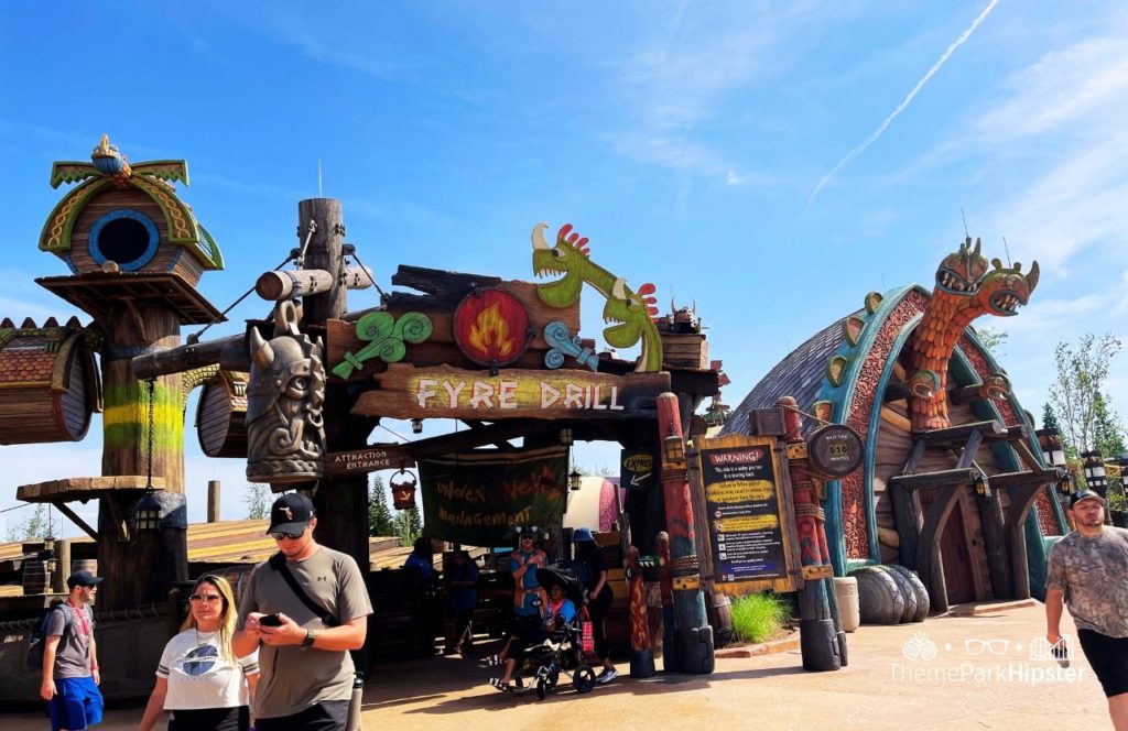 One of the best rides at Universal Epic Universe Theme Park How to Train Your Dragon Isle of Berk Fyre Drill