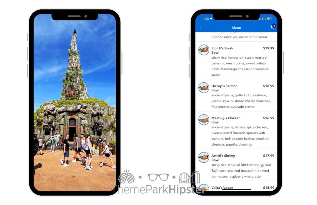 Universal Epic Universe Theme Park How to Train Your Dragon Isle of Berk Mobile Order App at Mead Hall