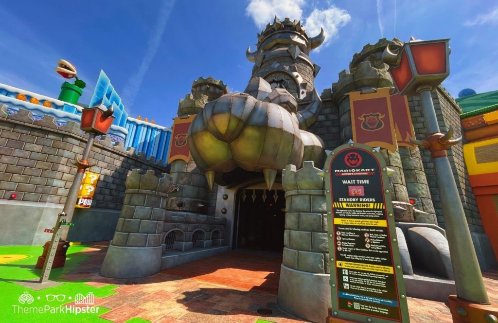 One of the best rides at Universal Epic Universe Theme Park Super Nintendo World Mario Kart Bowser’s Challenge