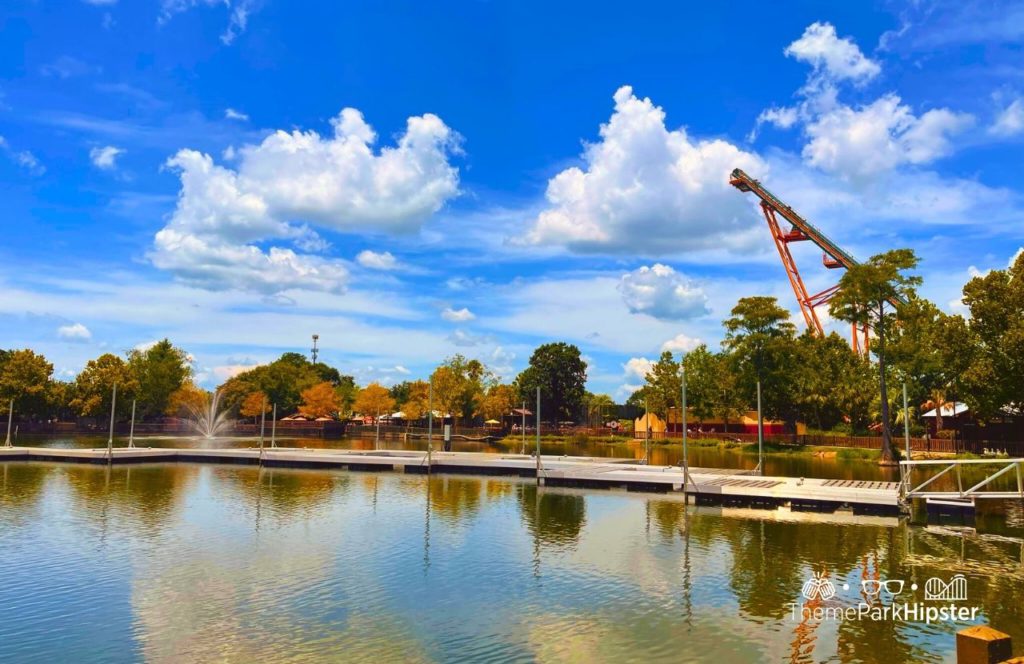 Wild Adventures Theme Park in Valdosta, Georgia overlooking Lagoon with Boomerang Roller Coaster. Keep reading for the full guide to Wild Adventures theme park in Valdosta Georgia.