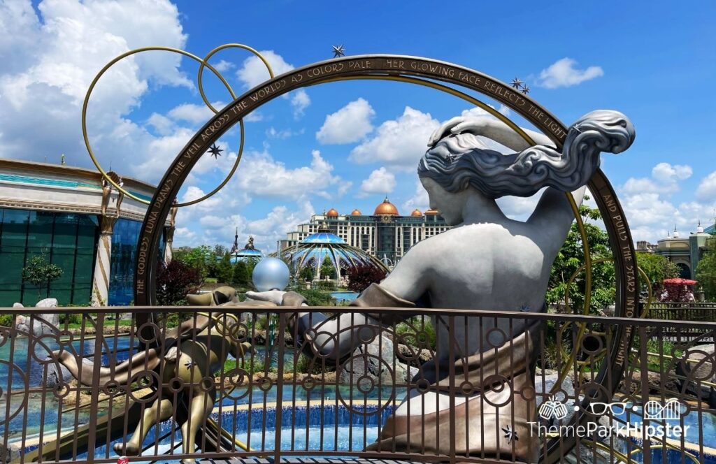 Goddess statue at Celestial Constellation Park Luna Universal Epic Universe