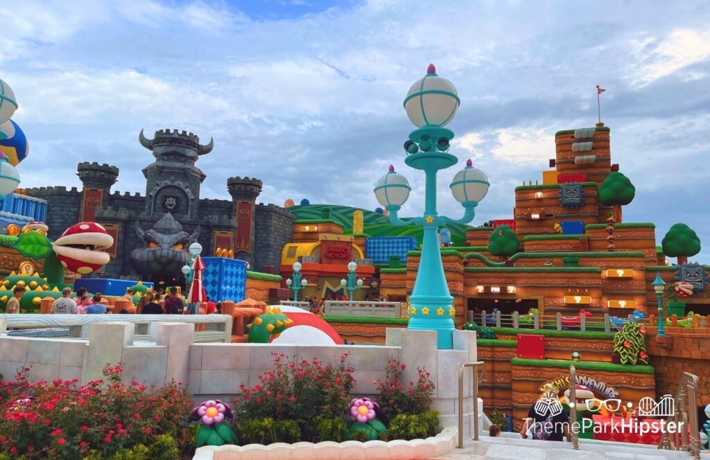 Universal Epic Universe Super Nintendo World on a Cloudy Rainy Day 