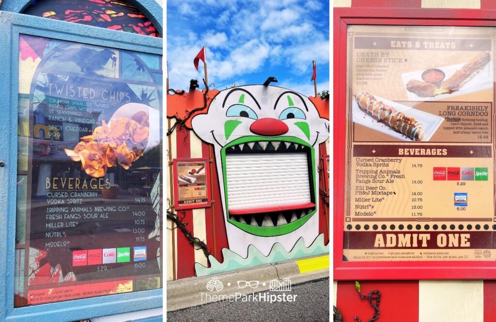 Universal Orlando Resort Halloween Horror Nights 2025 Food Menu Cursed Carnival Booth