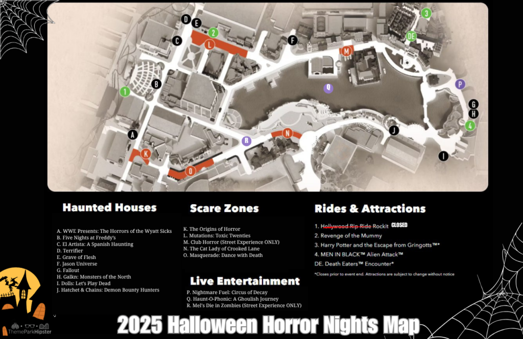 2025 Halloween Horror Nights Map HHN 34
