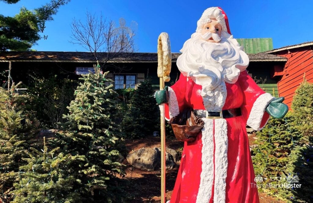 An Old Time Christmas Santa Claus Statue Silver Dollar City Theme Park in Branson, Missouri