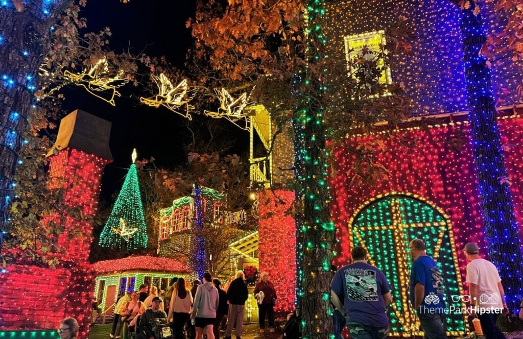 An Old Time Christmas lights Midtown at Silver Dollar City Theme Park in Branson, Missouri
