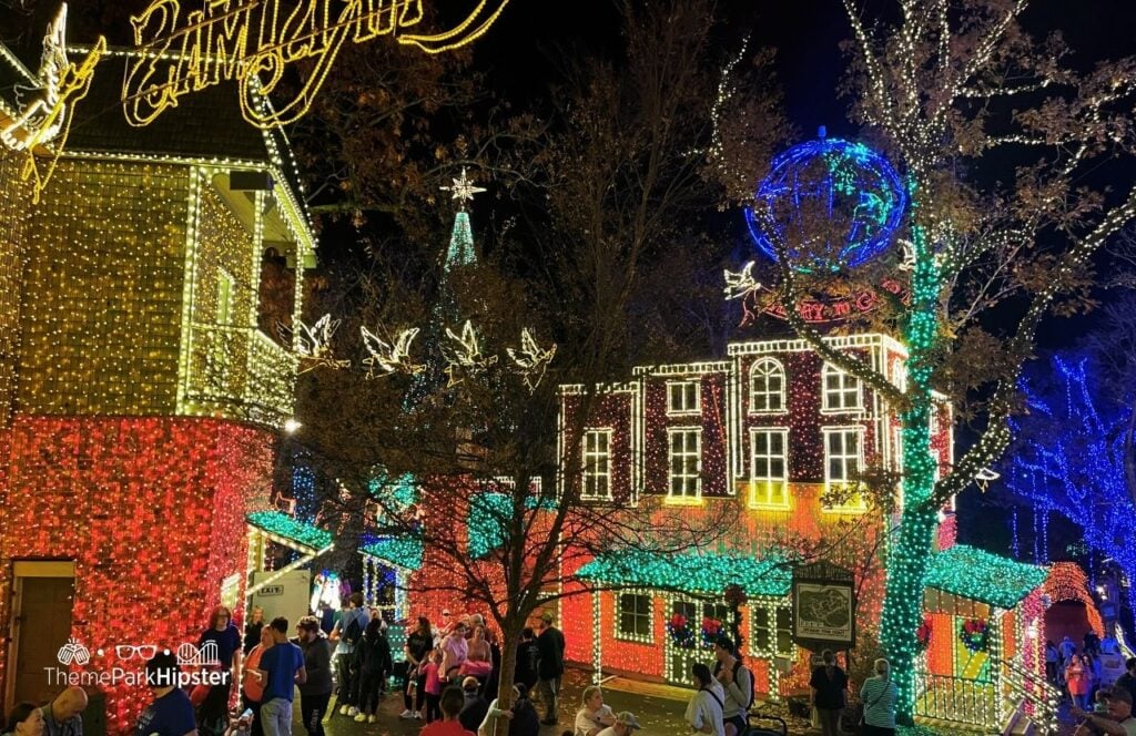 An Old Time Christmas lights at Silver Dollar City Theme Park in Branson, Missouri